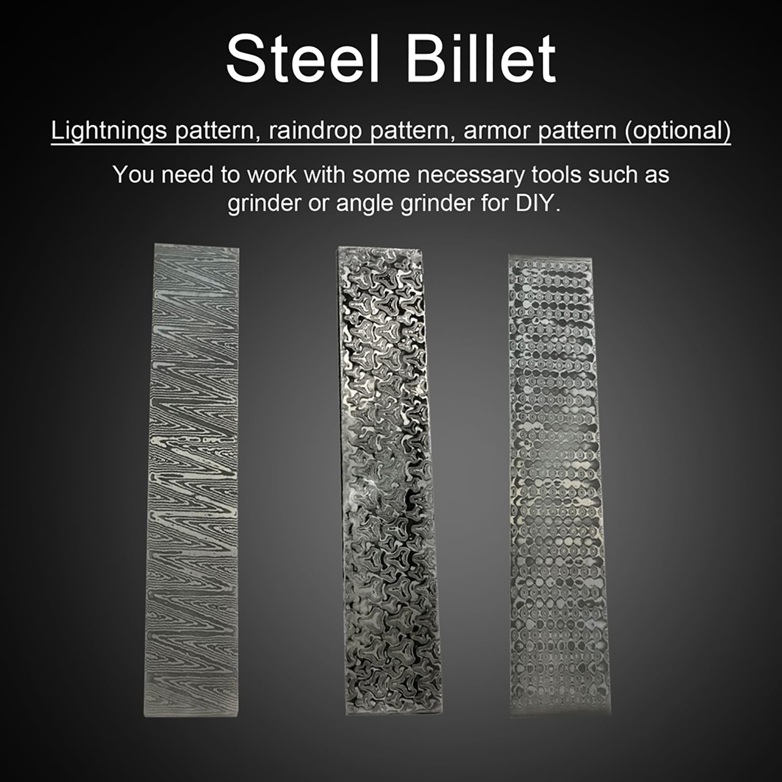 Barre de forgeage à motifs de qualité supérieure, billette d'acier de Damas, matériau de fabrication de couteaux de bricolage haute densité pour forgerons et artisans, moti