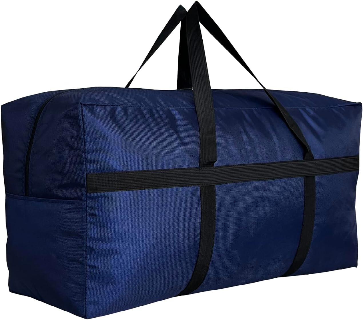 Extra Large Storage Duffle Bag with Zippers and Handles, Big Foldable Duffle Bag for Travel Medium-31.5"(L) X 11.8"(W) X 16.5"(H) Blue