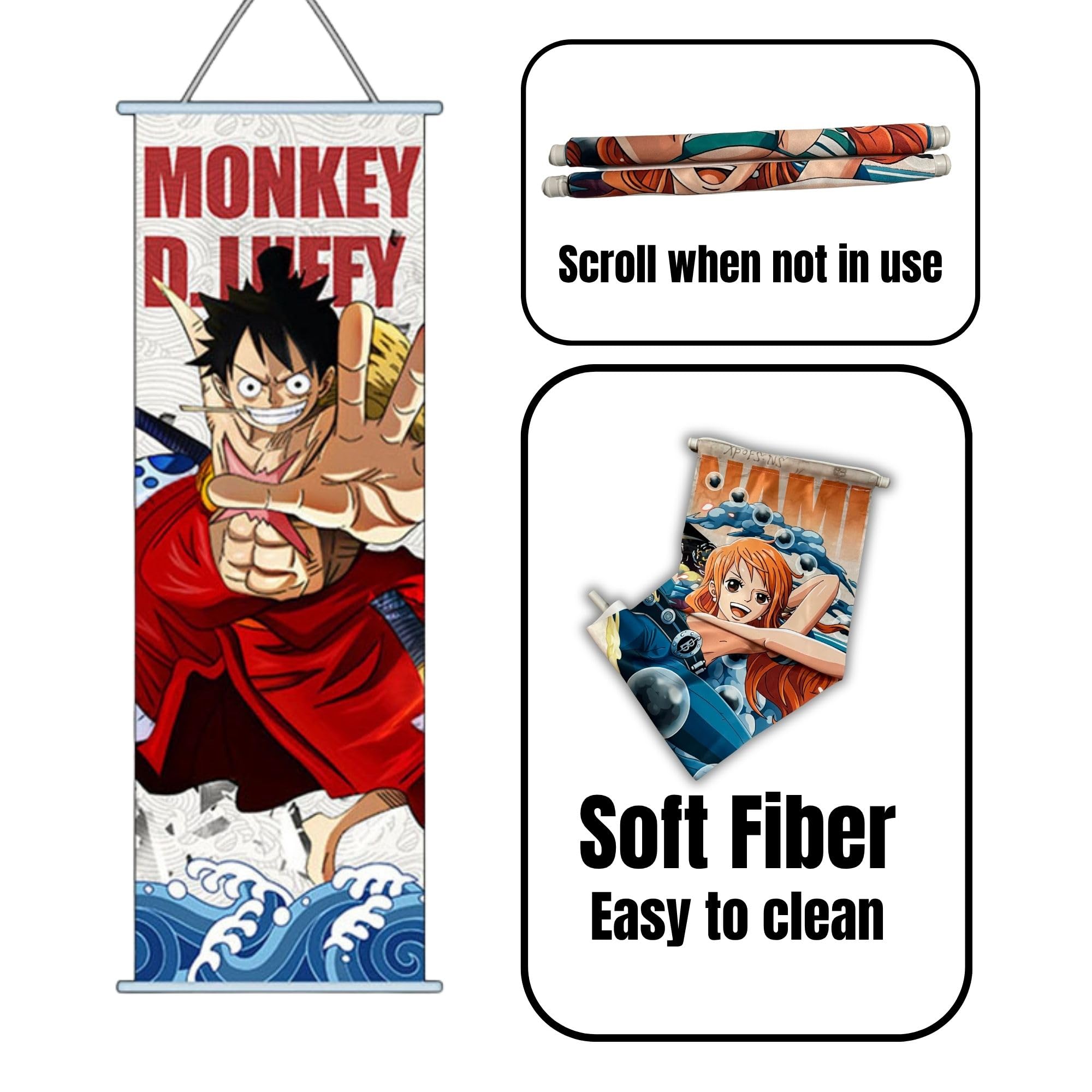 【RT-1424801504】酒天丸 ポスター Amazon.com: One Strawhat Crew Piece Anime Wall Scroll Poster Luffy