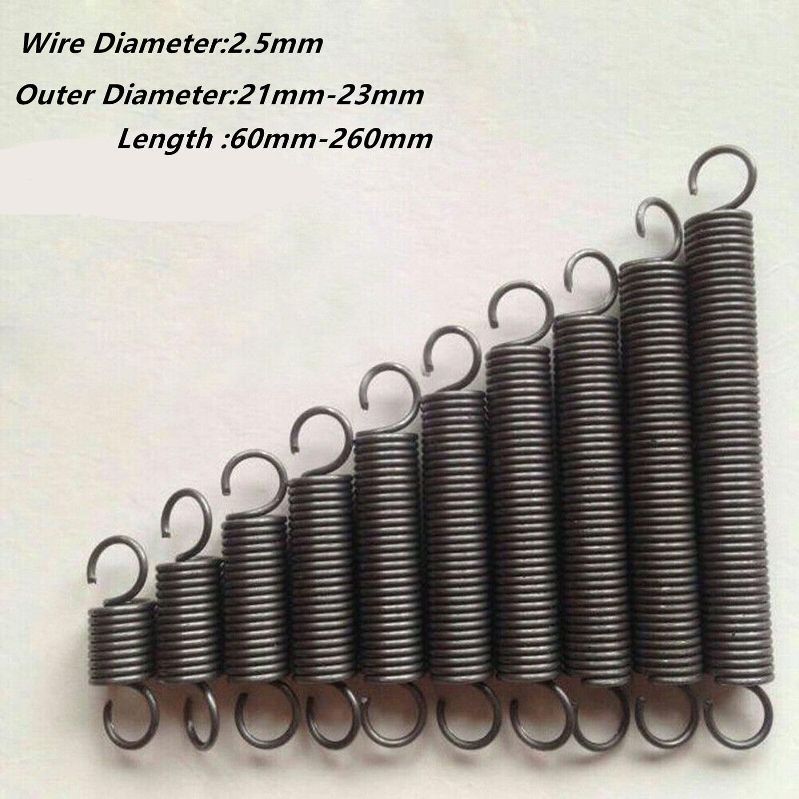 1PCS Wire Dia.2.5mm Expansion Spring Tension Extending Springs (1,2.5 * 23 * 95 mm)