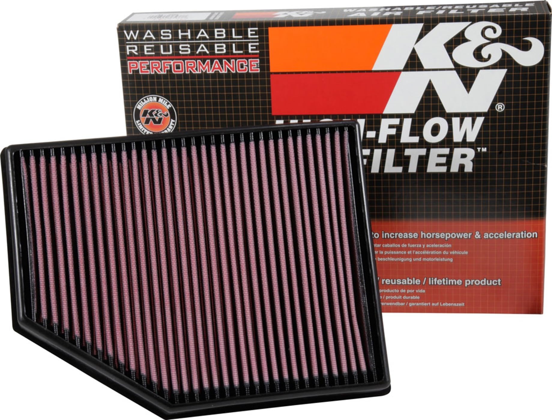 Amazon.com: K&N Engine Air Filter: Reusable, Clean Every 75,000 Miles ...