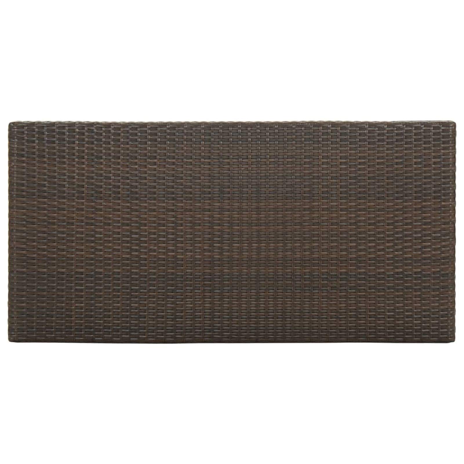 Tidyard Table de bar, jardin, extérieur, avec étagères, porte-vins, en polyrotin, 120 x 60 x 110 cm, table basse de bar avec étagère, table haute en rotin, table de bar en extérieur, table de bar