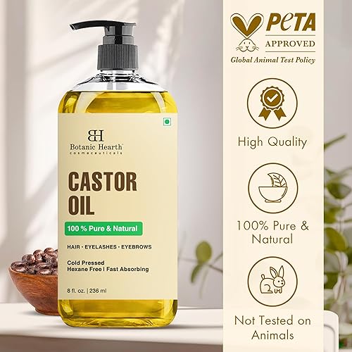 Miniatura 146 de Botanic Hearth Aceite de cafeína y batana para el crecimiento del cabello (6.7 onzas líquidas), tratamiento nutritivo y fortalecedor del cabello