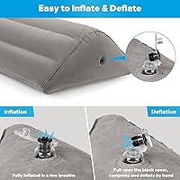 Vista 6 de Inflatable Knee Wedge Pillow for Back Sleeping - Ultimate Under Knee Pillow for Sleeping on Back, Comfortable Inflatable Leg Wedge Pillow, Blow up