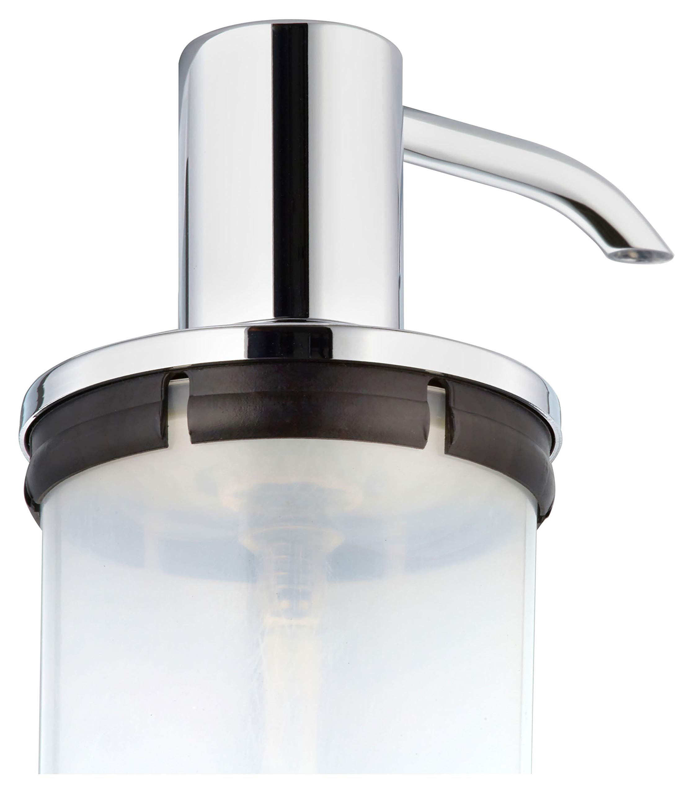 KEUCO Desinfektionsmittelspender, Hochglanz-verchromt/blau, nachfüllbar ca. 250ml Standmodell inkl. Pumpe & Kunststoff-Einsatz stehend