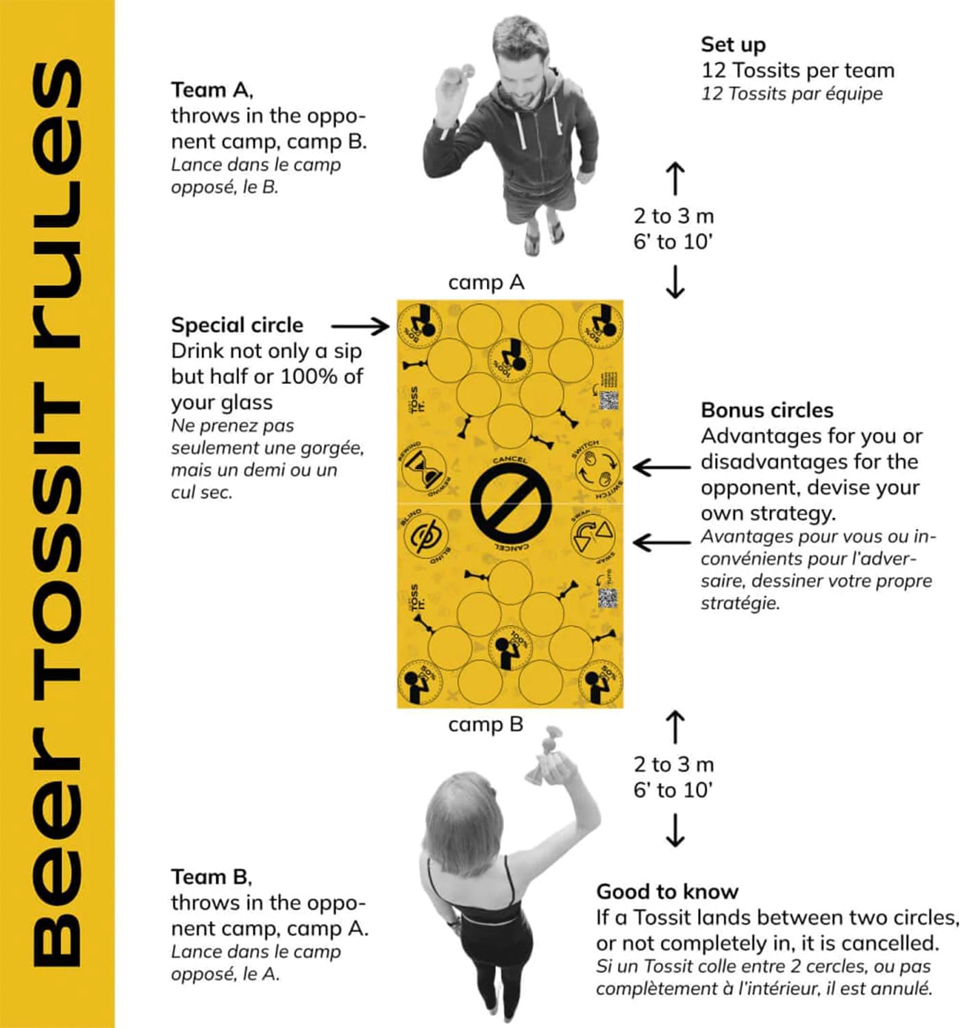 TOSSIT Silicone Toss Game Boards, Reversible Suction Cup Darts Boards for Indoor & Outdoor Play, Multiple Game Modes for Family, Friends and Parties