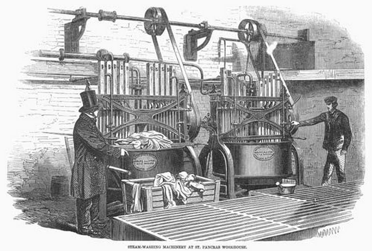 Posterazzi Nsteam Washing Machine At St. Pancras Workhouse In London. Wood Engraving English 1857. Poster Print by, (18 x 24)