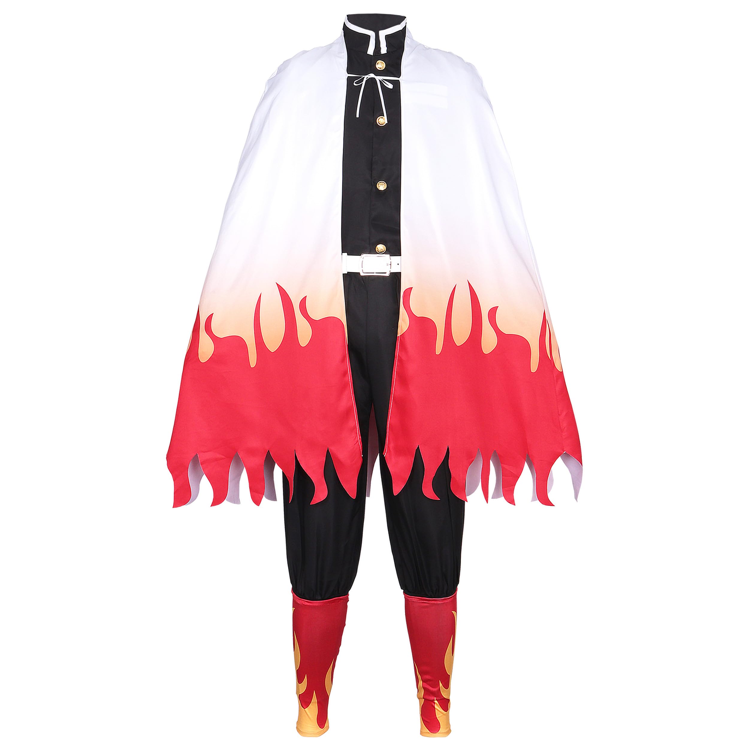 Satdflie Cosplay Costume Kimono Robe Suit with Belt Full Uniform Set Unisex Christmas Halloween Outfit Anime Fans Gift，Rengoku Kyoujurou，S