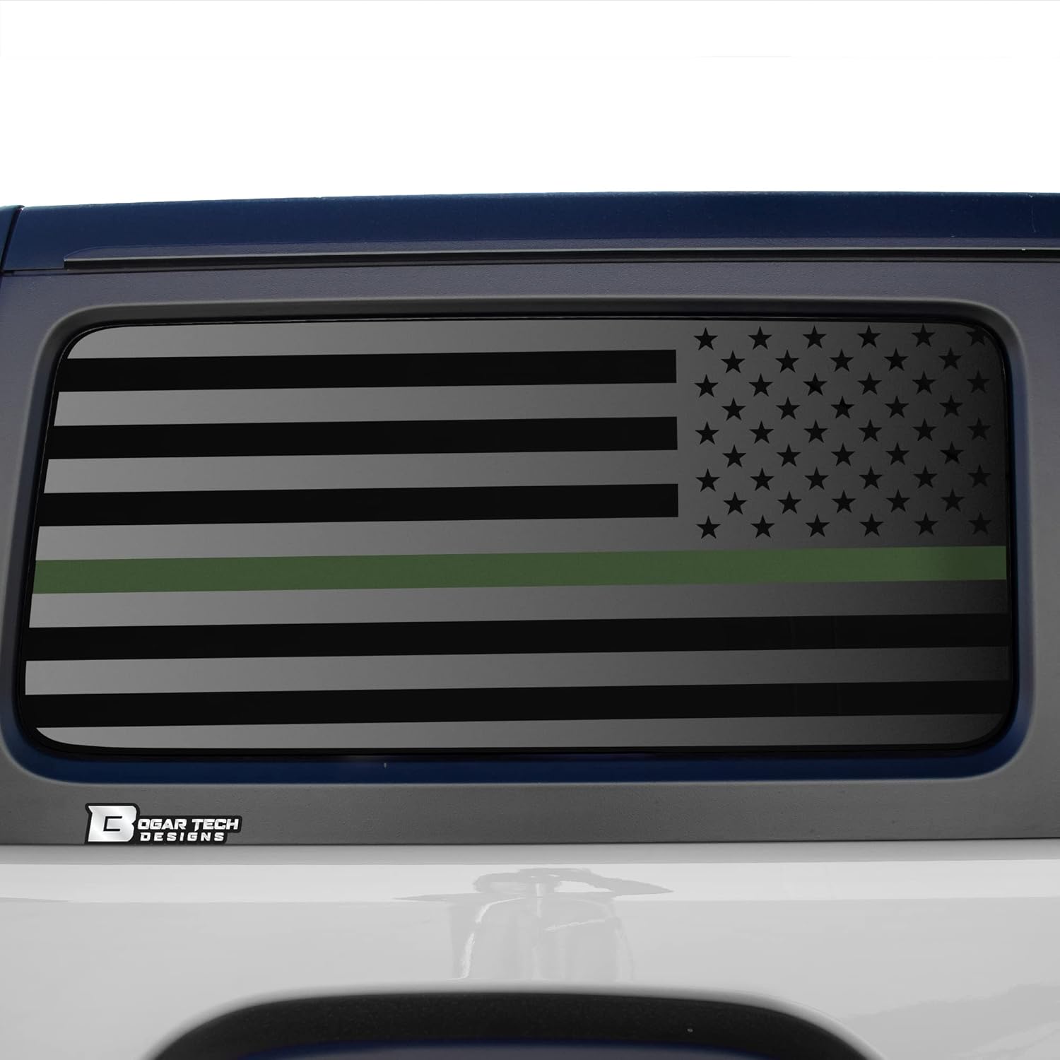 Bogar Tech Designs Precut Quarter Window American Flag Vinyl Decal Sticker Compatible with Jeep Wrangler JL 2 Door 2018-2025, Matte Black