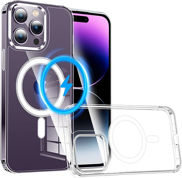 Quikbee Strong Magnetic Clear Case for iPhone 14, [MIL-rated drop protection][MagSafe compatible], Ultra-thin shockproof case for iPhone 14 case (6.1")