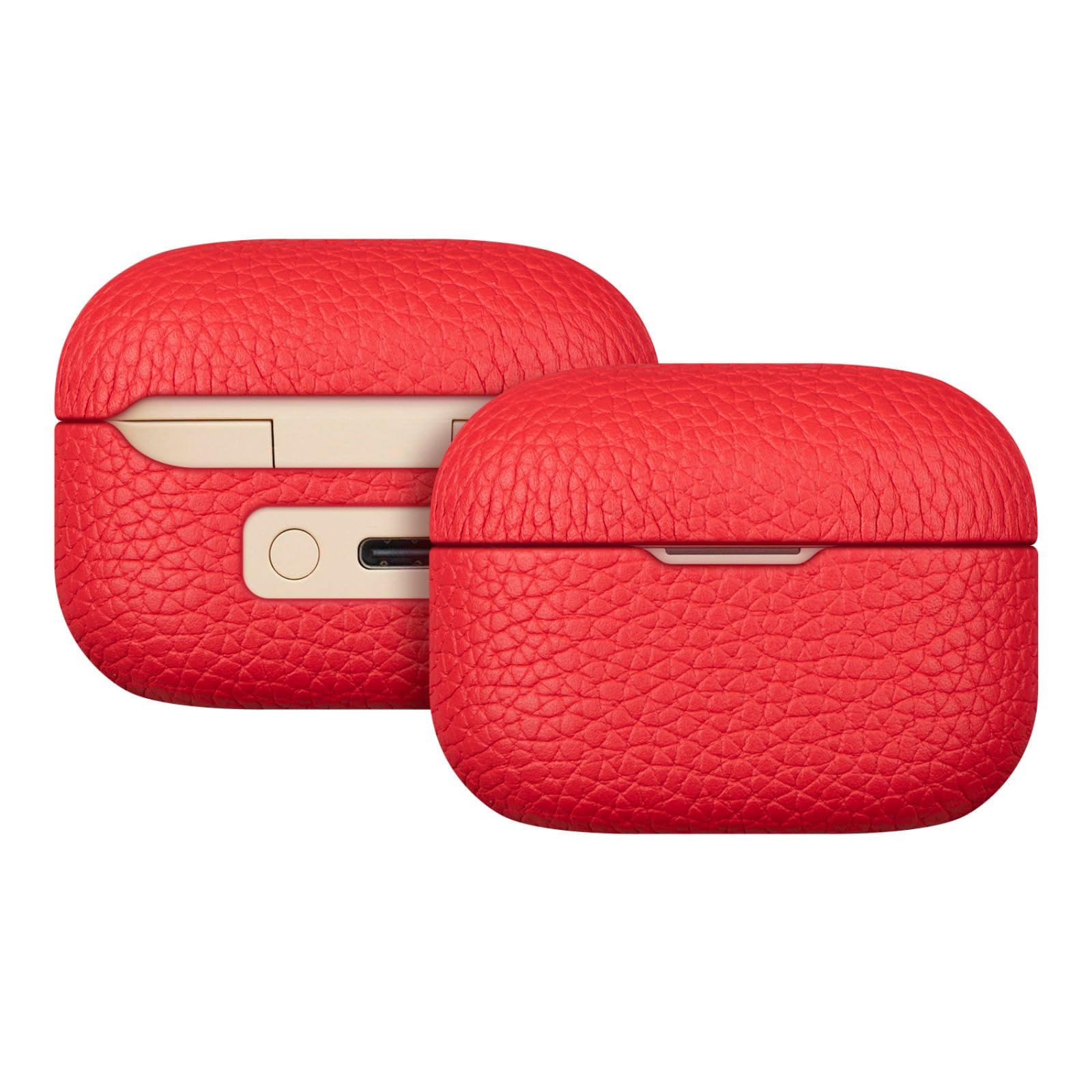 SKPY Lychee Texture Genuine Cow Leather Protective Case Compatible with Sony LinkBuds S Scratch Shockproof Leather Cover for Boys Girls Womens Mens