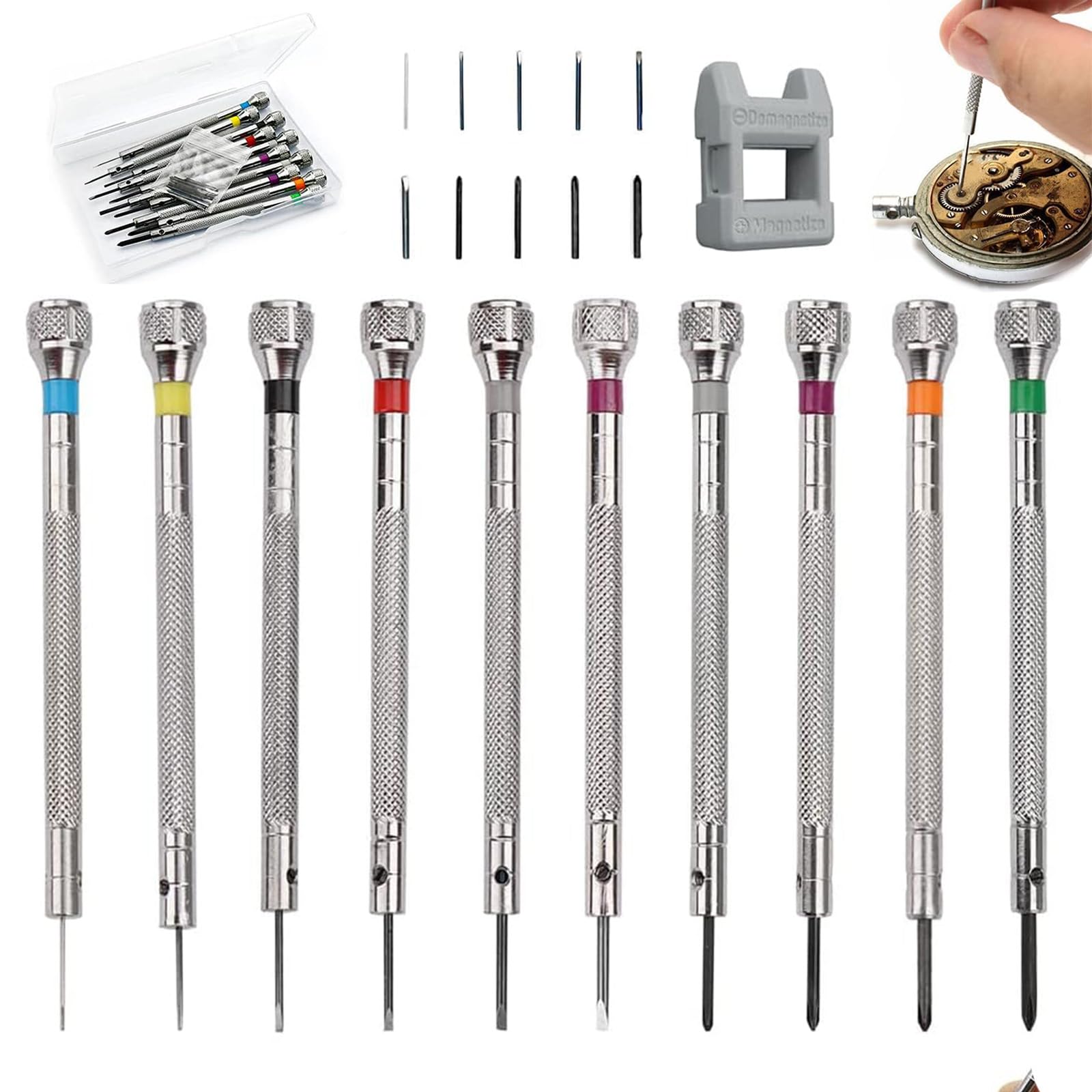 10 Piece Watchmaker Screwdriver Set, Jeweler Screwdriver, Glasses Screwdriver Set, Watch Repair Screwdriver, Precision for Watches, Glasses, Jeweler, Mini Tools Repair