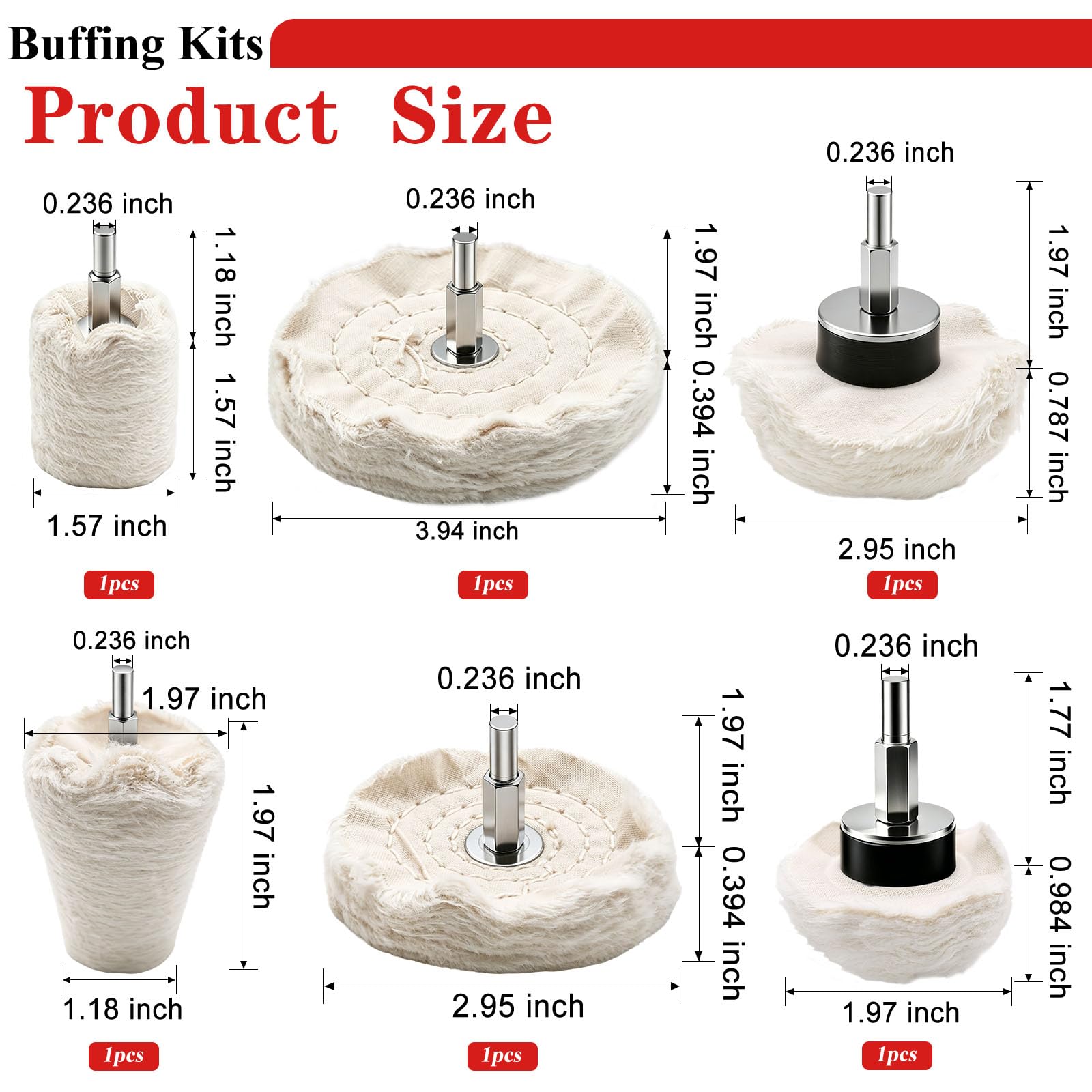 Buffing Wheels Kit - Polish Metal, Wood & More -2