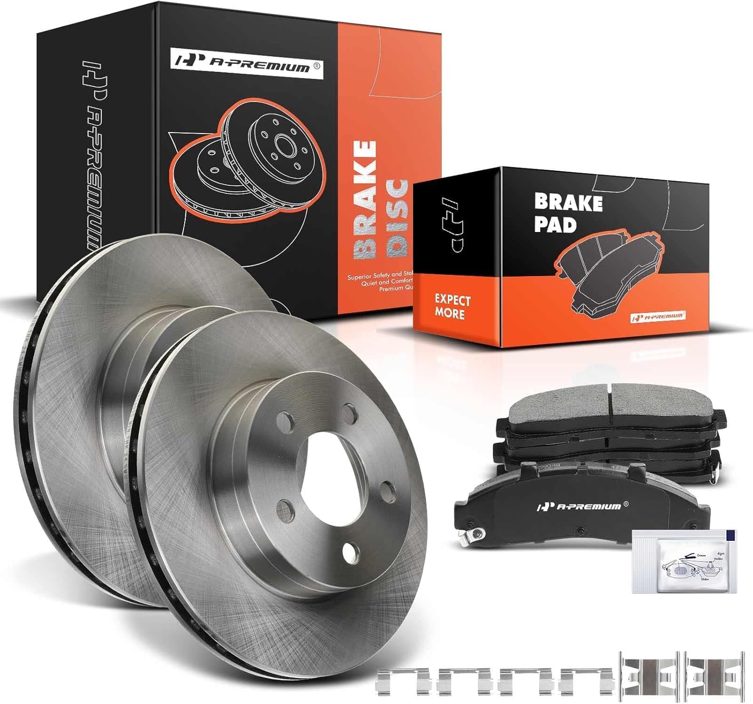 A-Premium 11.26 in (286mm) Front Vented Disc Brake Rotors + Ceramic Pads Kit Compatible with Ford, Mazda & Mercury Models - Explorer 1995-2001, Ranger/B3000/B4000 1998-2002, Mountaineer 1997-2001, 4WD