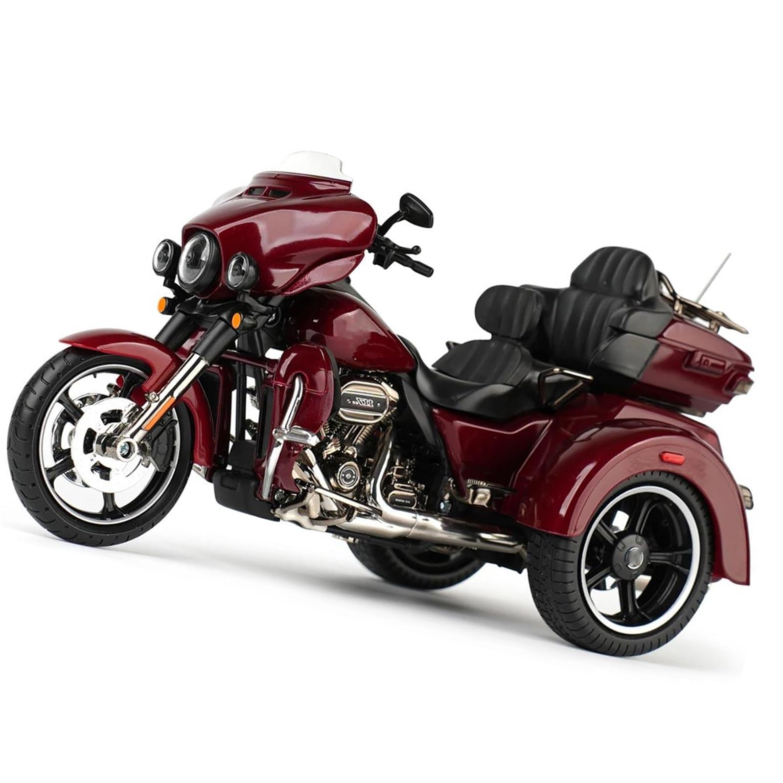 Modelo a Escala de Moto Juguetes De Colección A Escala 1/12 para Harley para Davidson CVO Tri Glide 2021, Vehículos Fundición A Presión(Rosso)