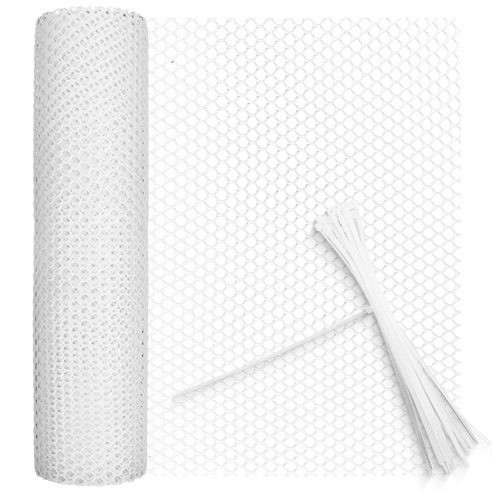 Malla gallinero plástico 8mm agujero rejilla jaula red Blanco 40cm×5m