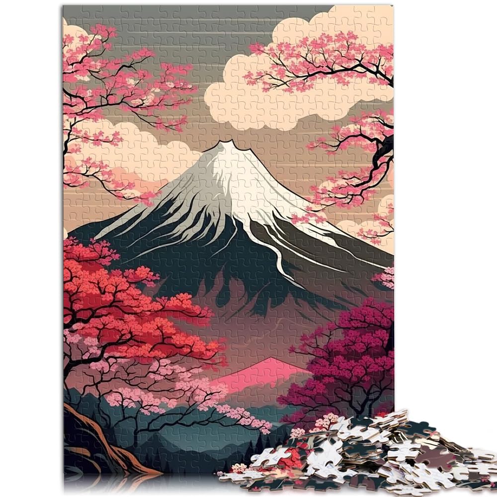 Jigsaw Puzzles for Gifts Japan Mount Fuji Landscape 1000 Piece Jigsaw Puzzles for Adult Wood Jigsaw Stress Reliever Difficult Challenge 1000pcs（50x75cm） — image 1