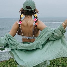 GQLV Flower Hair Claw Clips-12PCS Small Claw Clips for Thick/Thin Hair Claws,Strong Hold Nonslip Cute Hair Clips for Women Girls,Hawaiian Hair Accessories Holiday Gifts