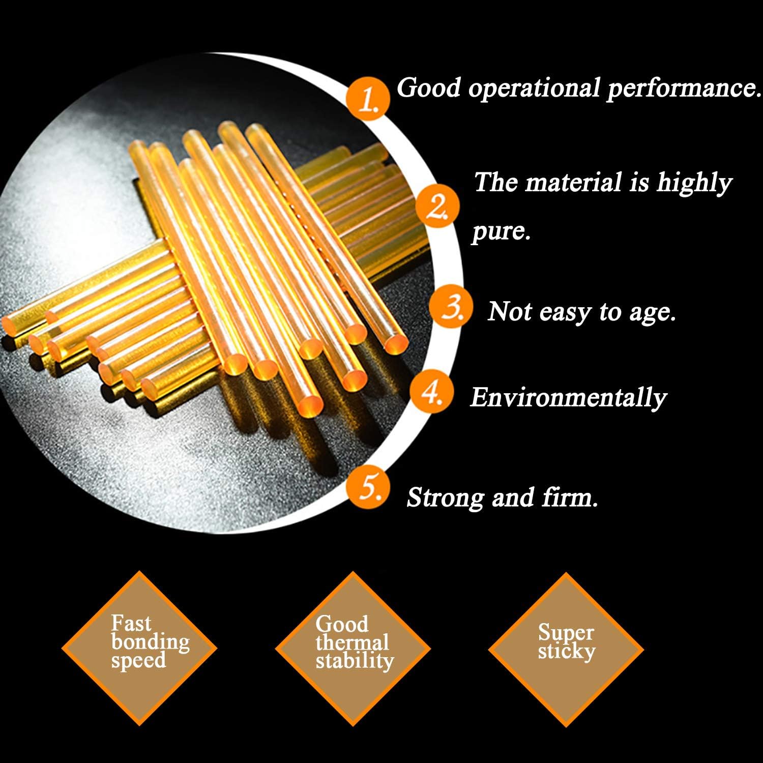 Hot Glue Sticks for Glue Gun,10.63 in, 0.43 in Dia,20pcs,Yellow Hot Glue Gun Sticks Large Bulk,Adhesive Almost for All Materials for Kids DIY Sealing Dent Repair -