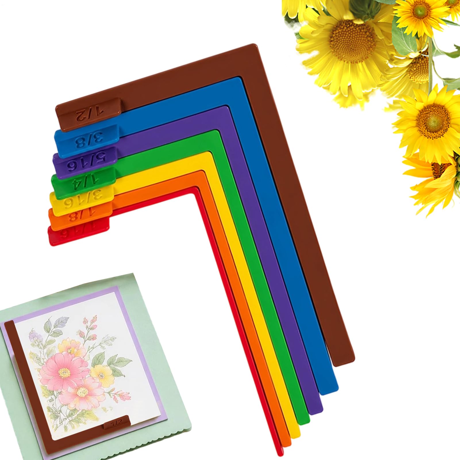 Paper Crafting Alignment Guide Set with Storage Case (7Pieces)