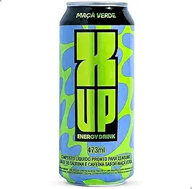 Energético X-UP Sabor Maça Verde Lata 473ml Bebida com Taurína, Cafeína e Vitaminas
