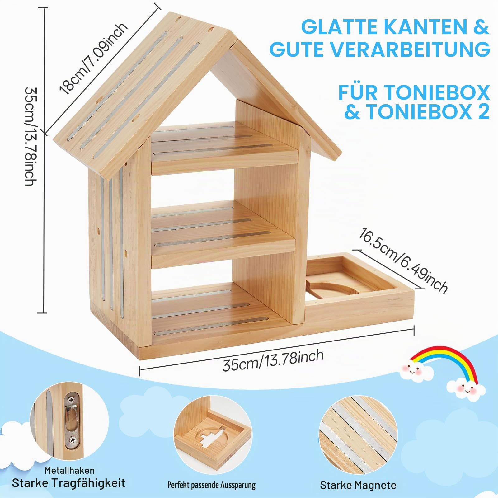 Gieanoo Große Haus Tonie Regal für TonieBox 2&1, Tonie Regal zum Hinstellen