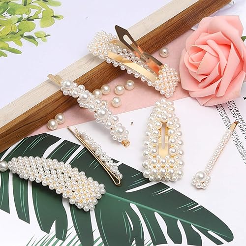 Miniatura 4 de 18 Pcs Pearl Hair Clips Large Hair Clips Barrette Hair for Women Girls Fashion Hair Accessories