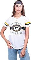 Vista 46 de Ultra Game Women's NFL Official Soft Mesh Varsity Stripe T-Shirt Blanco