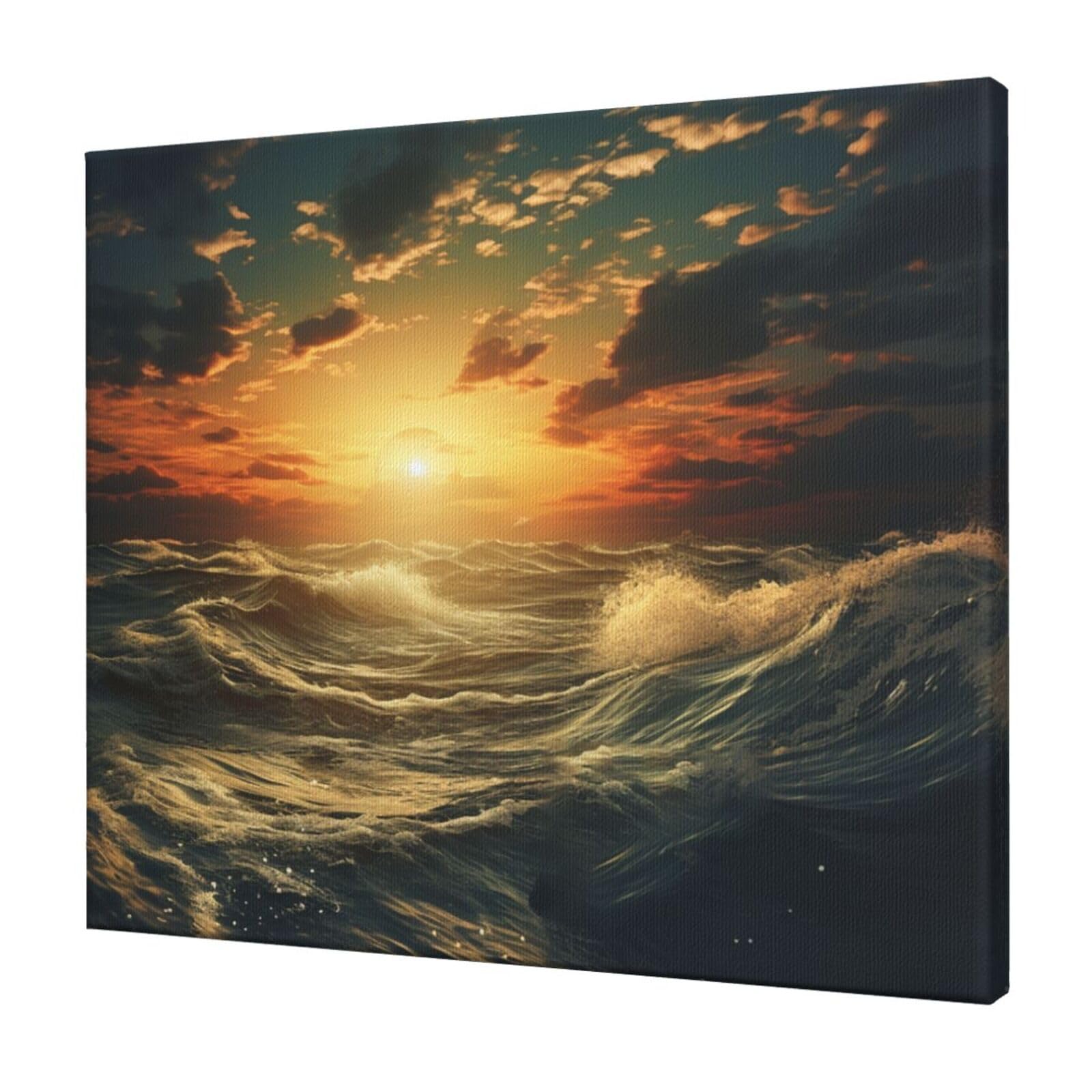 FodPand Ocean After Storm Canvas Wall Art for Living Room Wall Decor 20"x24" Modern Artwork Painting Pictures Hanging Canvas Prints Aesthetic Wall Art for Bedroom Bathroom Office Wallart Decor