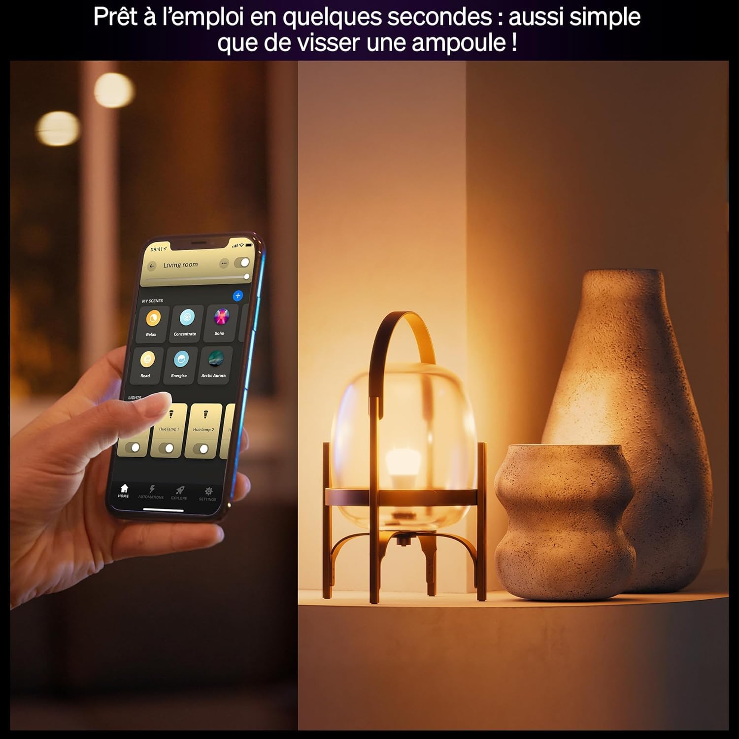 Philips Hue Ampoule connectée LED A67, White and color, Ampoule E27, 11,8W, Spectre complet 1000-2000 K, 1600 lm, Intensité variable, Compatible Alexa, Google et Apple Home, pack de 1