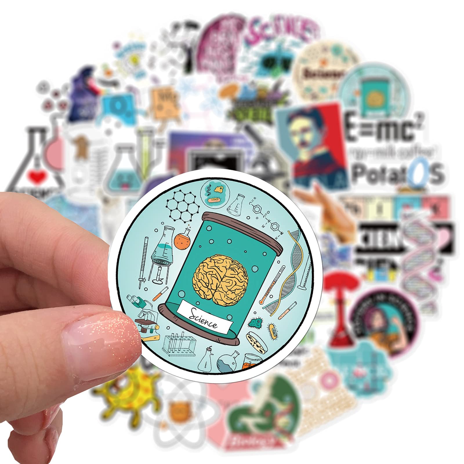 50PCS Laboratory Physics Stickers for Laptop Water Bottle Bike Car Luggage Computer Guitar Notebook Helmet Refrigerator,Science Laboratory Graffiti Waterproof Decals for Teenage Kids Adults - Image 4