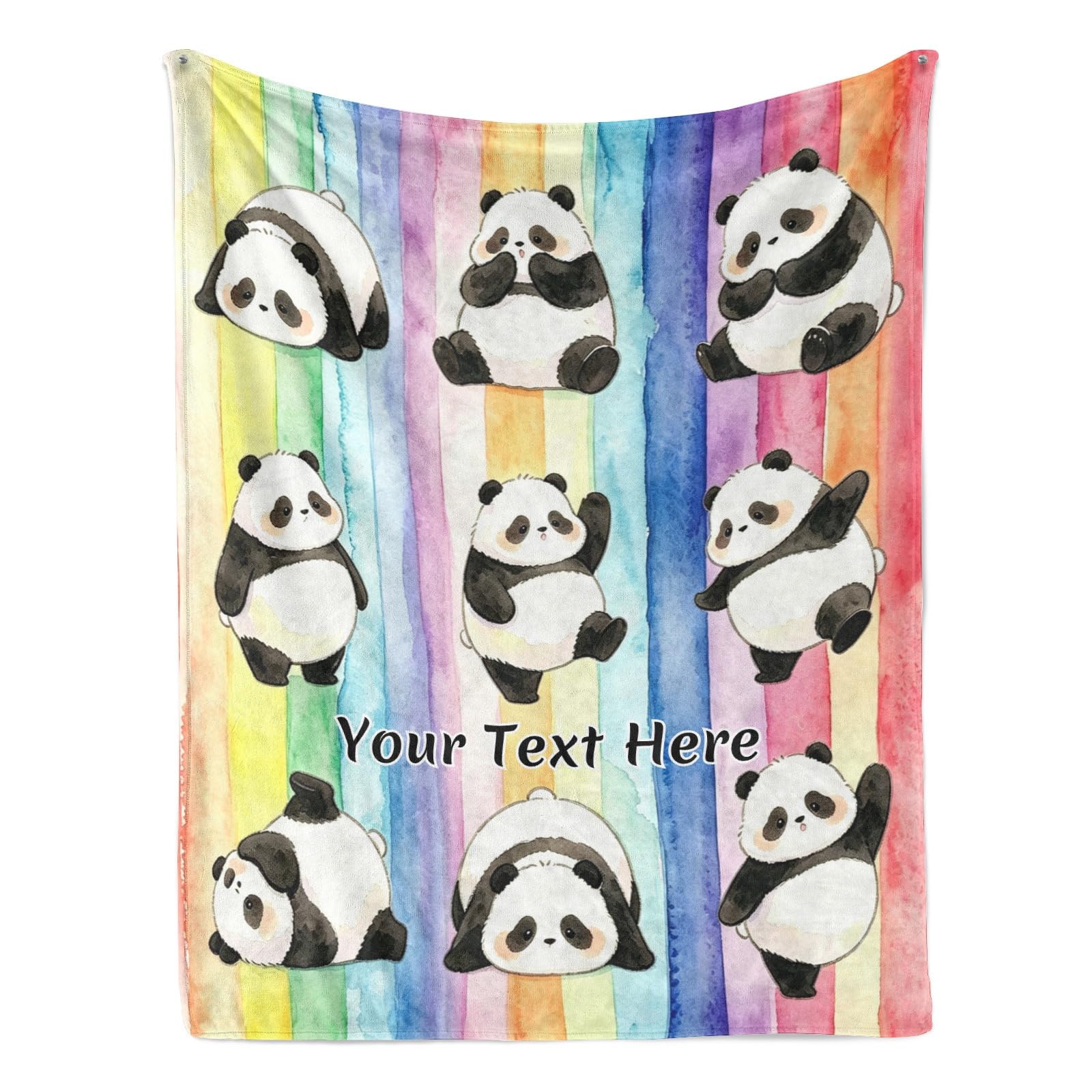 Plaid personnalisé panda chaud contre le froid hivernal sur votre canapé