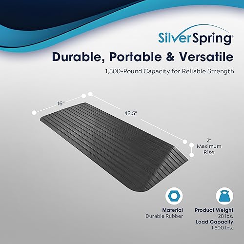 Vista 26 de Rampa de goma maciza para silla de ruedas Silver Spring, poderosa, para entrada, rampa, Negro, 1, 1