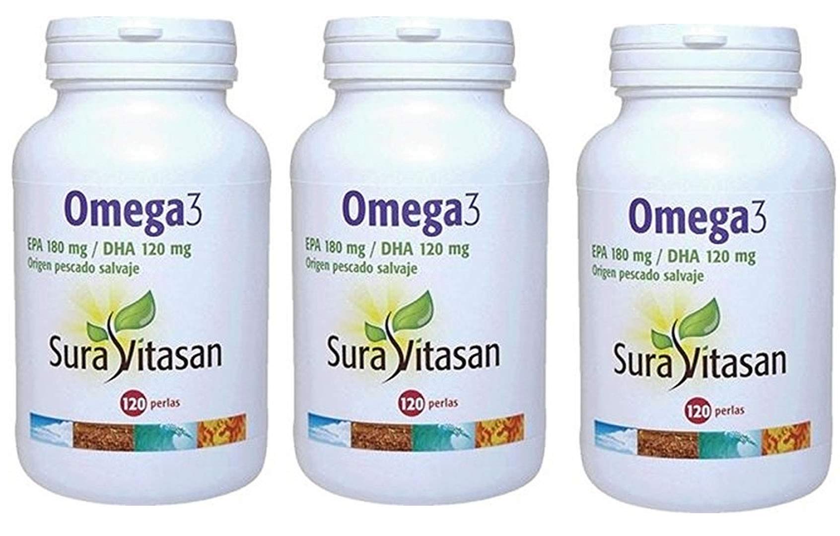 Omega 3 (EPA 180 / DHA 120) 120 perlas (Pack 3 u.)