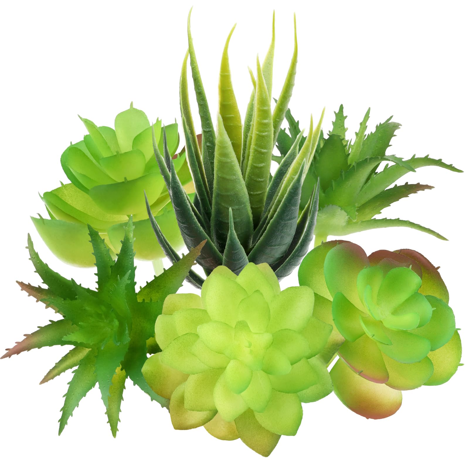 PietyPet Fake Succulent Plants, 6pcs Mini Green Succulent Plants Faux, Artificial Succulents Plants for DIY Crafting Home Floral Wall Office Decoration (excluding pots)