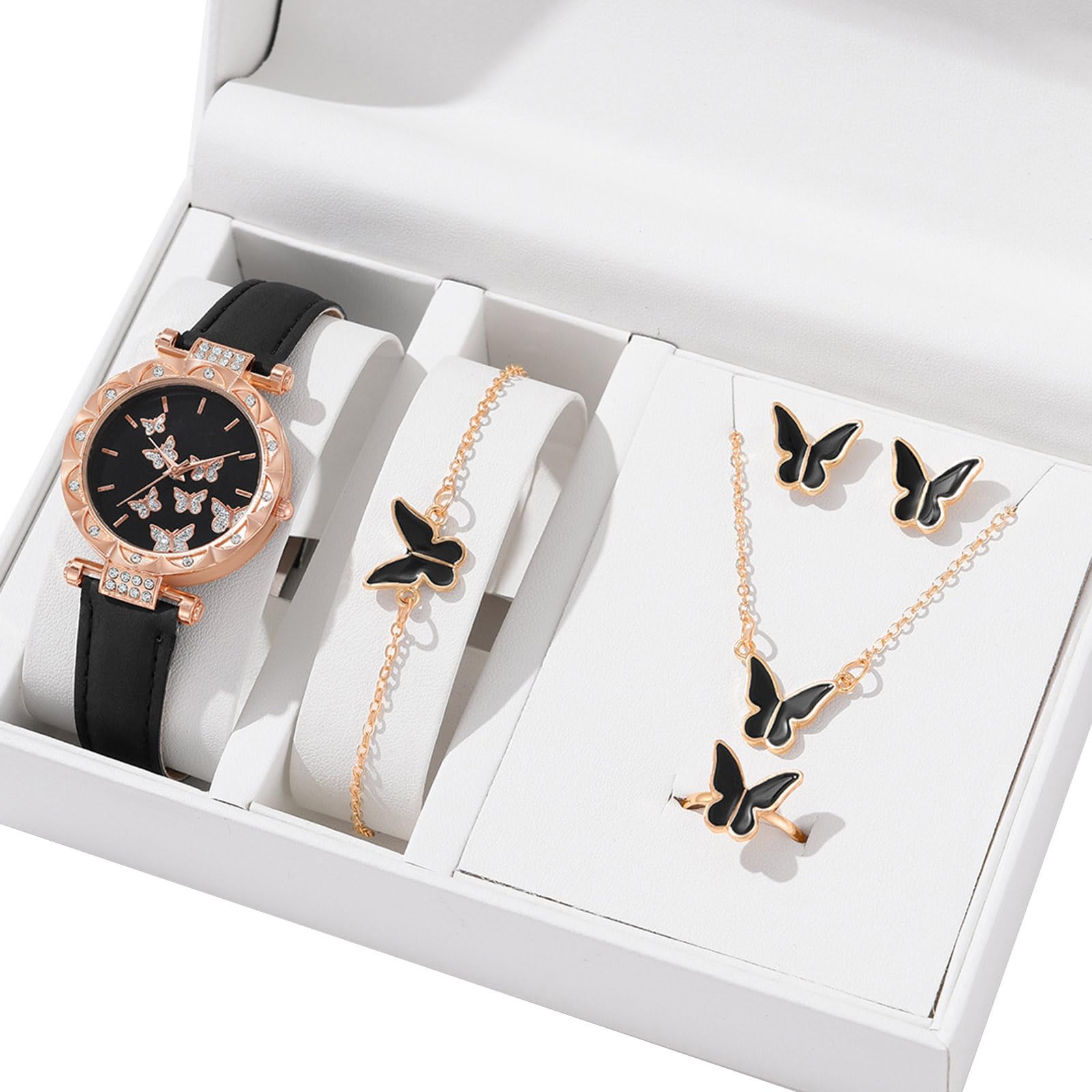 Watch, bracelet, necklace, and earrings set 6/1pcs Set Women Watch Ring Necklace Earrings Bracelet Set  main image 4