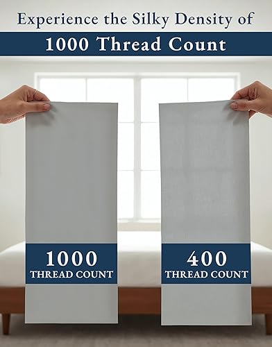 Miniatura 4 de Sábanas 100% de algodón egipcio, tamaño King, 1000 hilos de satén naturalmente refrescantes y transpirables, sábanas de lujo ultrasuaves y duraderas