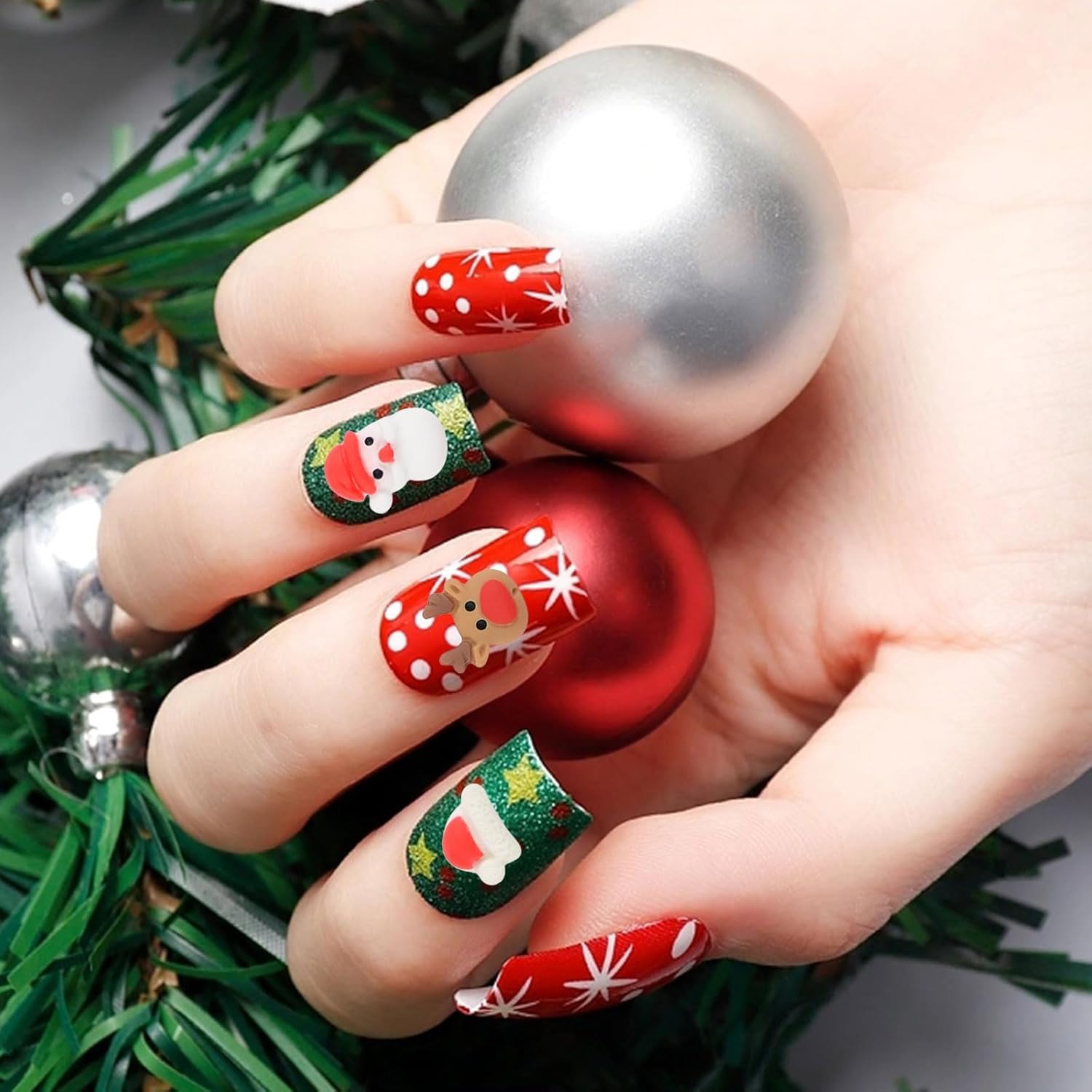 Amazon.co.jp: VTEERY(みさ) ネイルパーツ 可愛い クリスマス ネイル