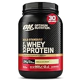 Optimum Nutrition Gold Standard 100% Whey, Protéine en Poudre, Goût Glace à la Vanille, 900g, 30 Doses, Emballage Peut Varier