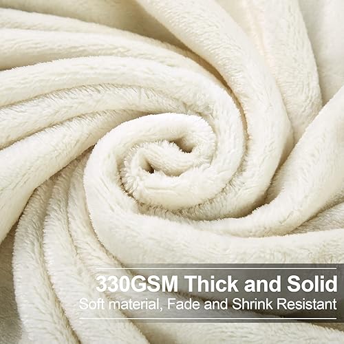 Miniatura 10 de Manta suave tamaño individual cálida y mullida de microfelpa ligera térmica para sofá cama, sofá, 66 x 90 pulgadas, color negro