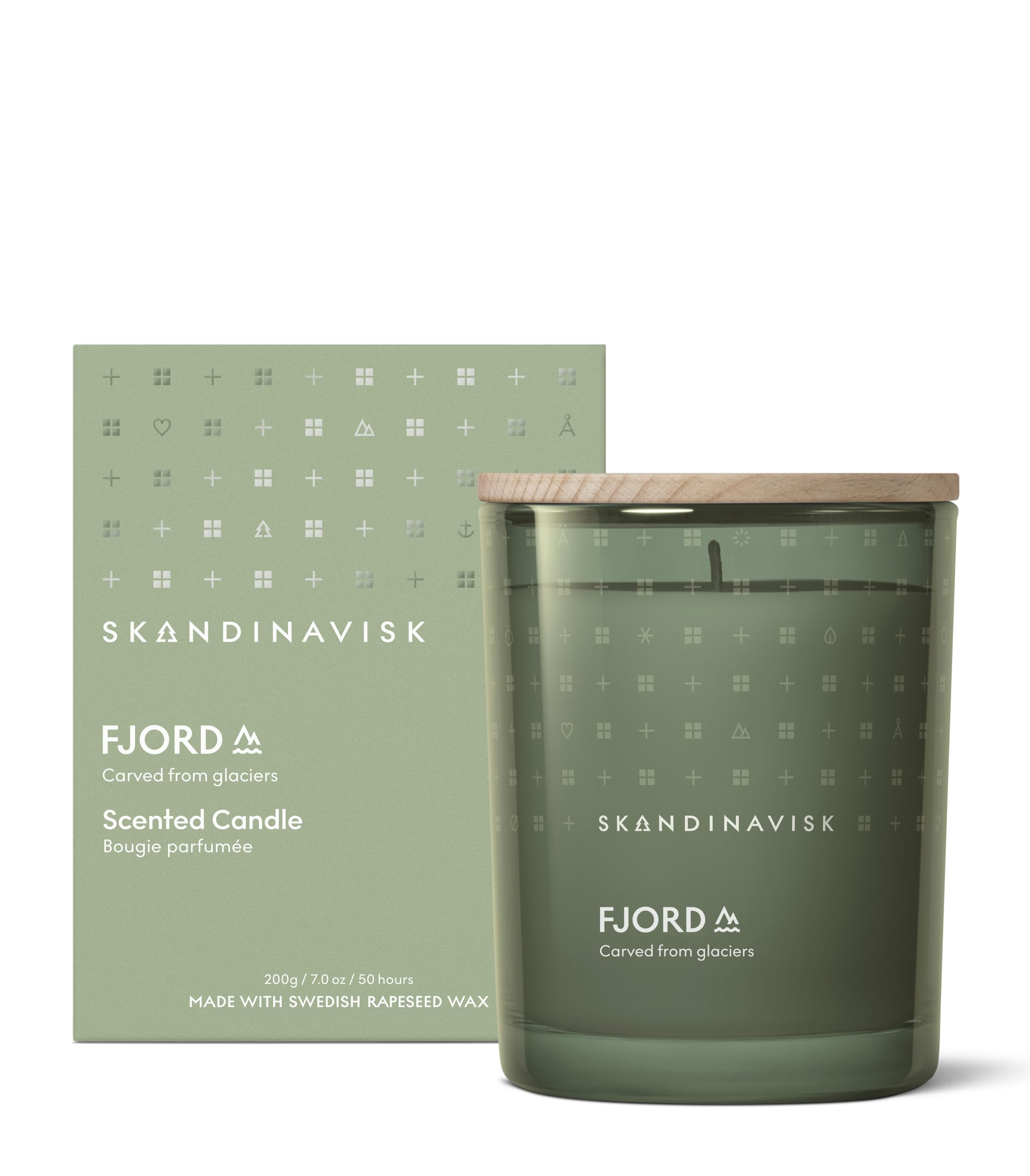 Skandinavisk Vela aromática FJORD. Notas aromáticas: manzana y pera, frutos de huerto y grosellas rojas. 200 g.
