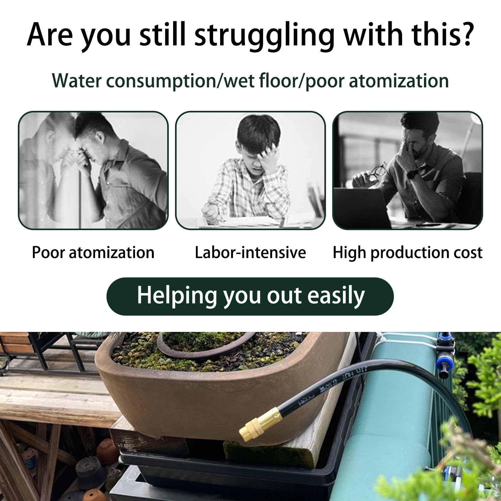 Tubo per microirrigazione, Tubo for microirrigazione in PE Nero, Diametro 8 mm-12 mm, Lunghezze Multiple for l'irrigazione del Giardino(8mm,50m(164ft))