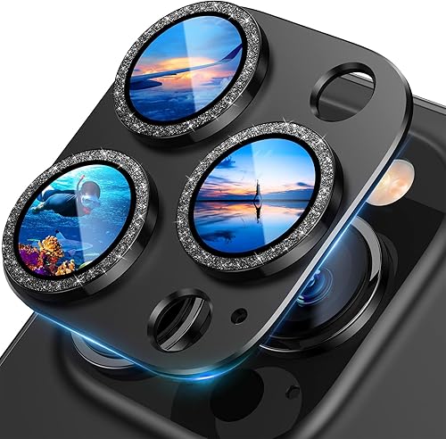 Miniatura 8 de UniqueMe for iPhone 13 ProiPhone 13 Pro Max Camera Lens Protector, Strong Drop Protection Not Easy to Fall-off Metal Ring Tempered Glass Rear Camera