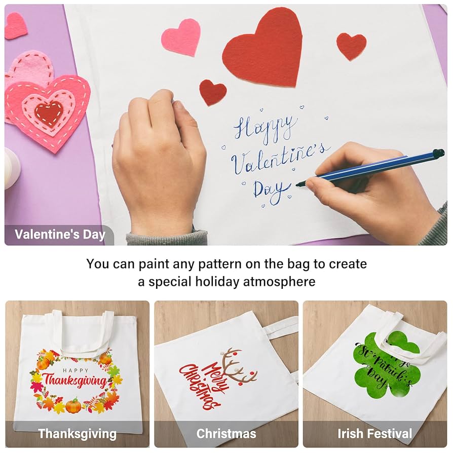 Amazon.com - Roowest 60 Pack Canvas Tote Bags Bulk 16 Amazon.com - Roowest 60 Pack Canvas Tote Bags Bulk 16