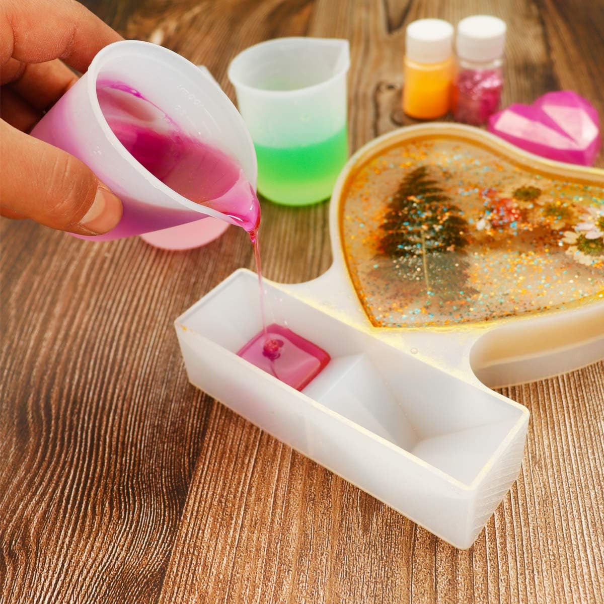 100ml Silicone Measuring Cup Resin Non-Stick Mixing Cup Glue Tool image 4