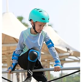 Apusale Bike Skateboard Helmet, Adjustable and Multi-Sport for Skate Scooter, 3 Sizes for Adult Youth Kids Toddler (Turquoise)
