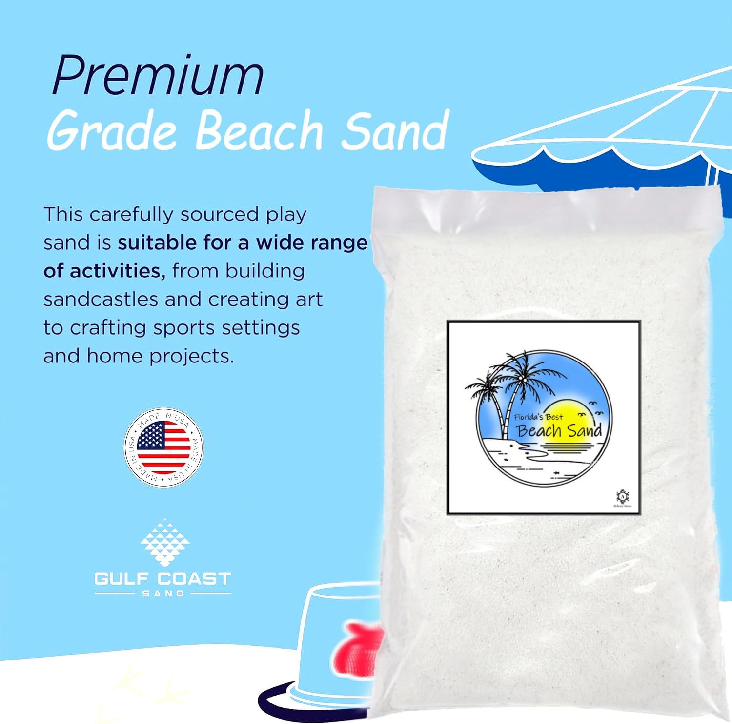 Natural White Beach Sand, Vase Fillers, Home Decor, DIY, Arts and Crafts, Beach Theme Decor, Sand Art, Wedding Decor, (20 lbs.)
