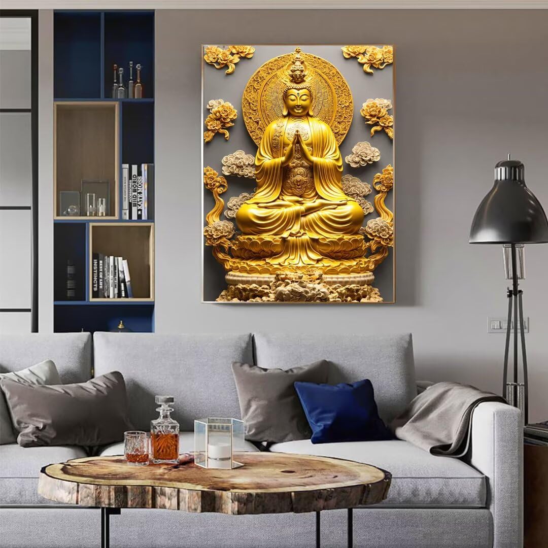 Diamond Painting Set für Erwachsen, 5D Diamond Painting Zen-Szene Diamant Painting Bilder Kinder, DIY Diamond Painting Bastelset für Wohnzimmer und Schlafzimmer Wanddeko, Geschenk 80x120cm R-310