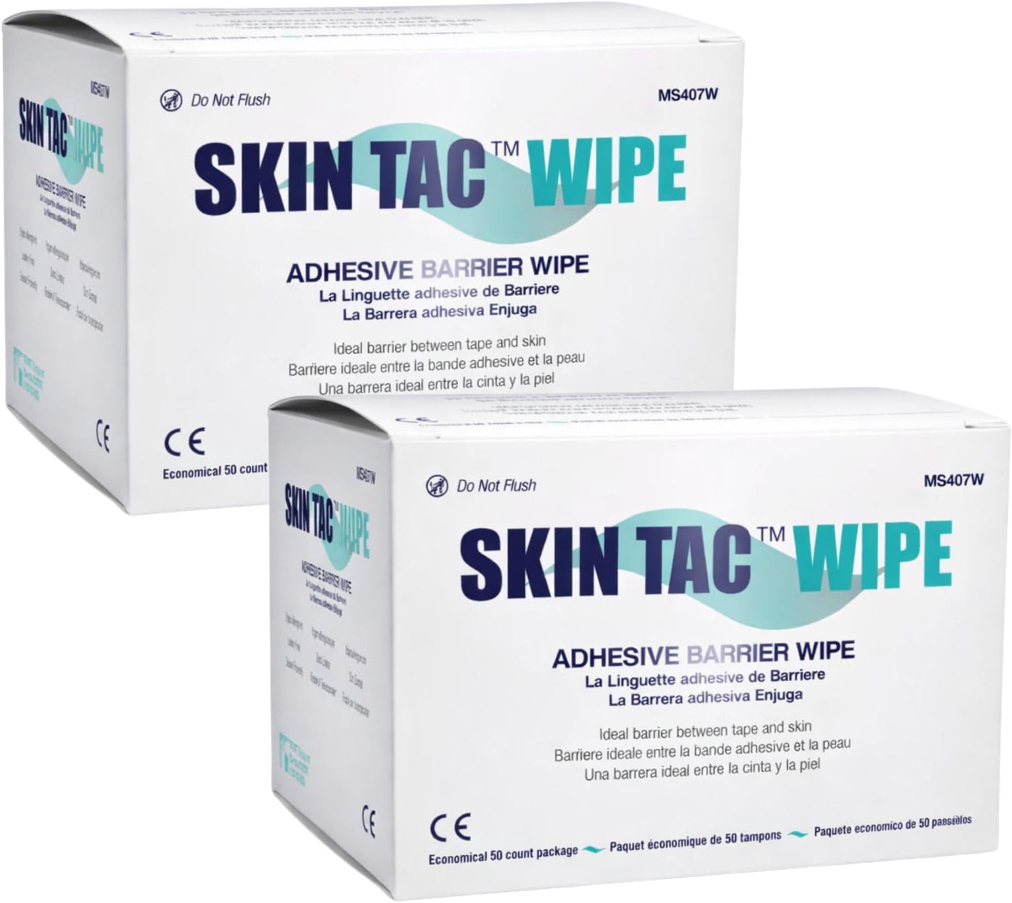 Skin-TacTM Adhesive Barrier Wipes 50 Count (2 Pack)