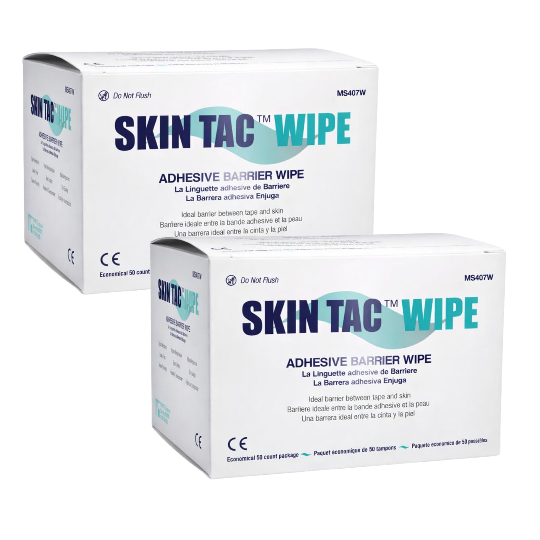 Skin-Tac TM - Salviette adesive per barriere, confezione da 2, 50 pezzi
